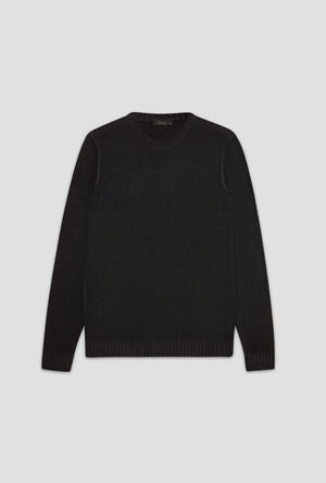 Garmentn dyed two yarn crew neck ESSENTIAL - Ferrante | img vers.300x/